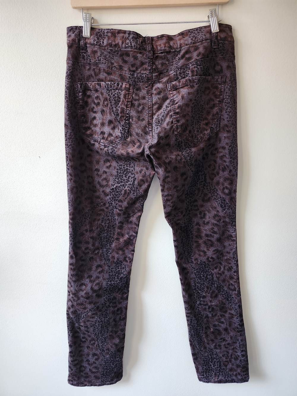 Plum Slim Straight Animal Print Velvet Pants - Picture 8 of 10